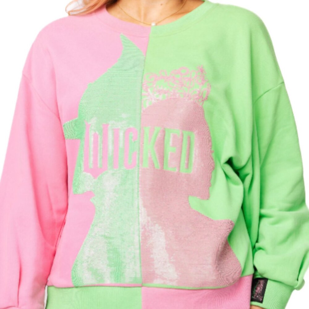 NEW Queen of Sparkles Colorblock Character Profile Wicked Sweatshirt